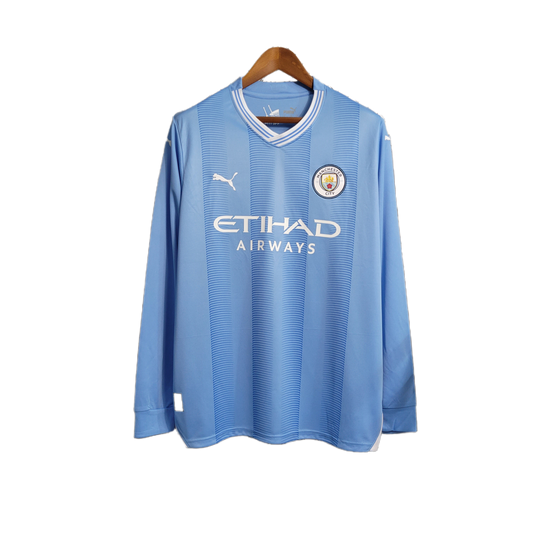 23-24 Manchester City Home Long Sleeve Jersey