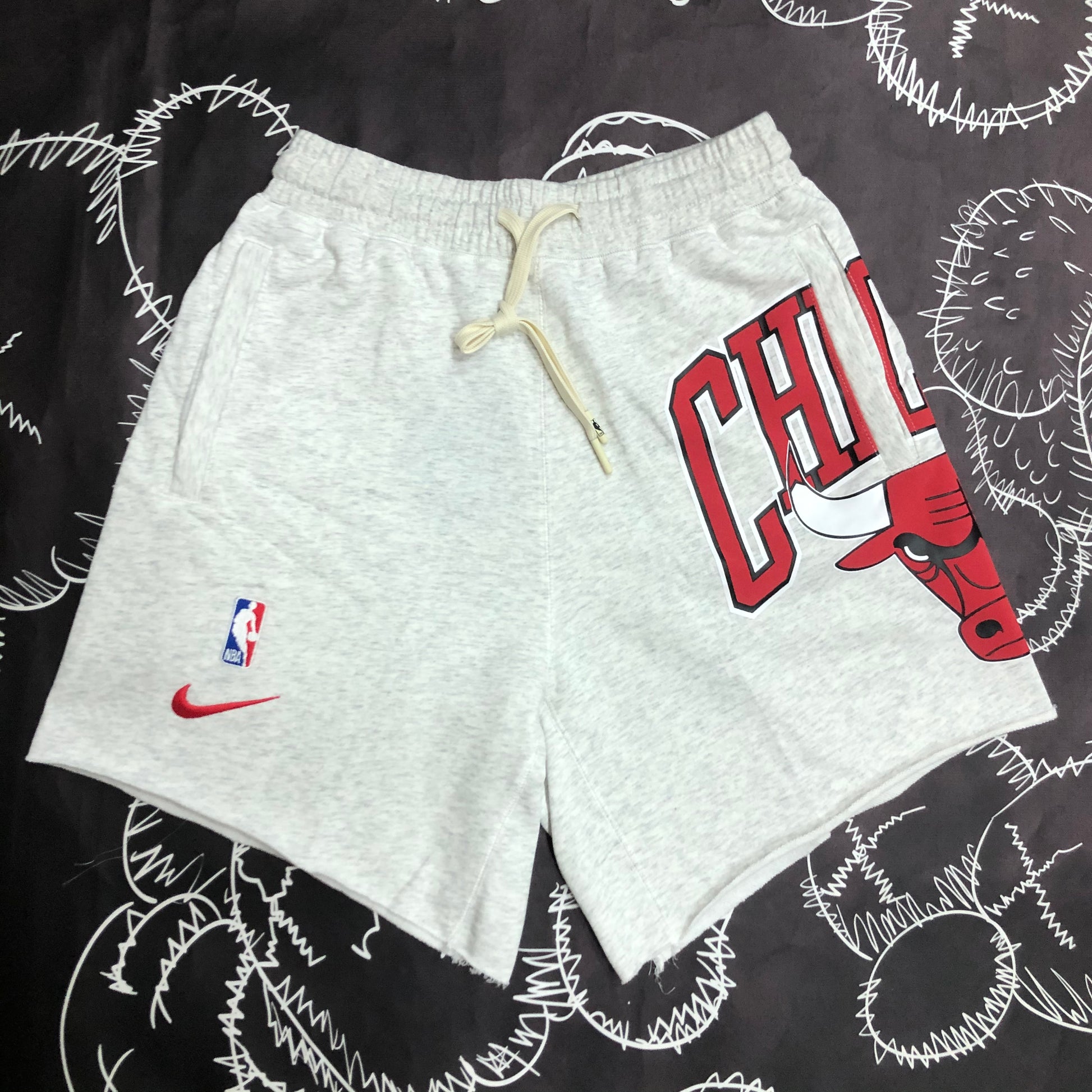 NBA Bulls Gray Cotton Shorts Size S-XXL | 短裤 | NBA | 中国供应商