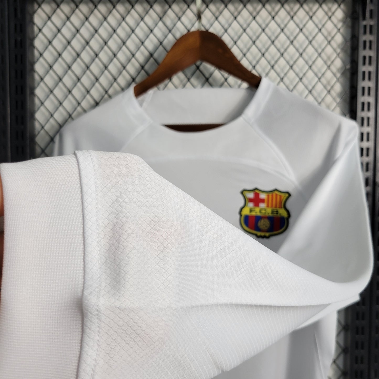 23-24 Barcelona White Away Long Sleeve Size S-XXL | 复古/Retro | B3 | Betty ali Chinese suppliers