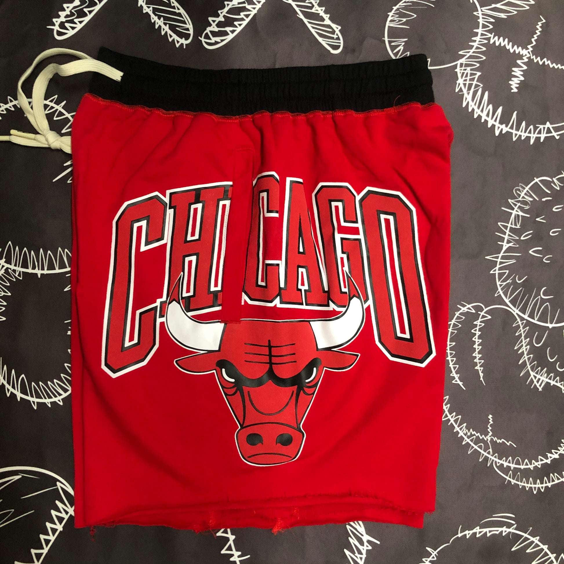 NBA Bulls Red Cotton Shorts Size S-XX | 短裤 | NBA | 中国供应商