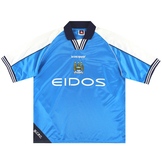 1999-01 Manchester City Le Coq Sportif Home L.Boys Shirt