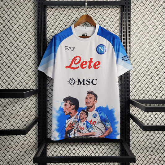 23-24 Naples Champions Edition White Size S-XXL（Men's Fan Edition） | 衬衫 | M2-2 | Betty ali Chinese suppliers