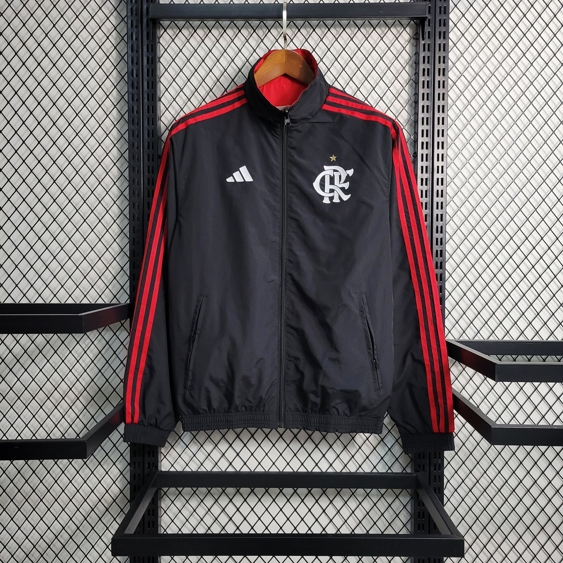 23-24 Windbreaker Double sided Flamengo Black Red Size S-XXL | 风衣 | W1-2 | Betty ali Chinese suppliers