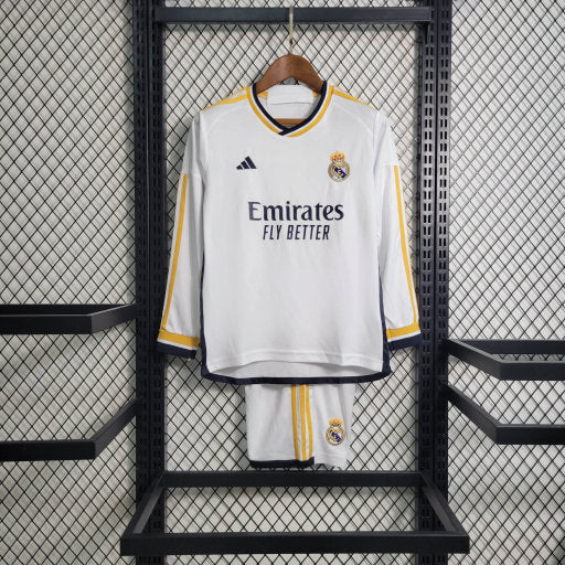 23-24 Kids Real Madrid Home Long Sleeve Sizes 16-28 | 复古/Retro | M2-3 | Betty ali Chinese suppliers