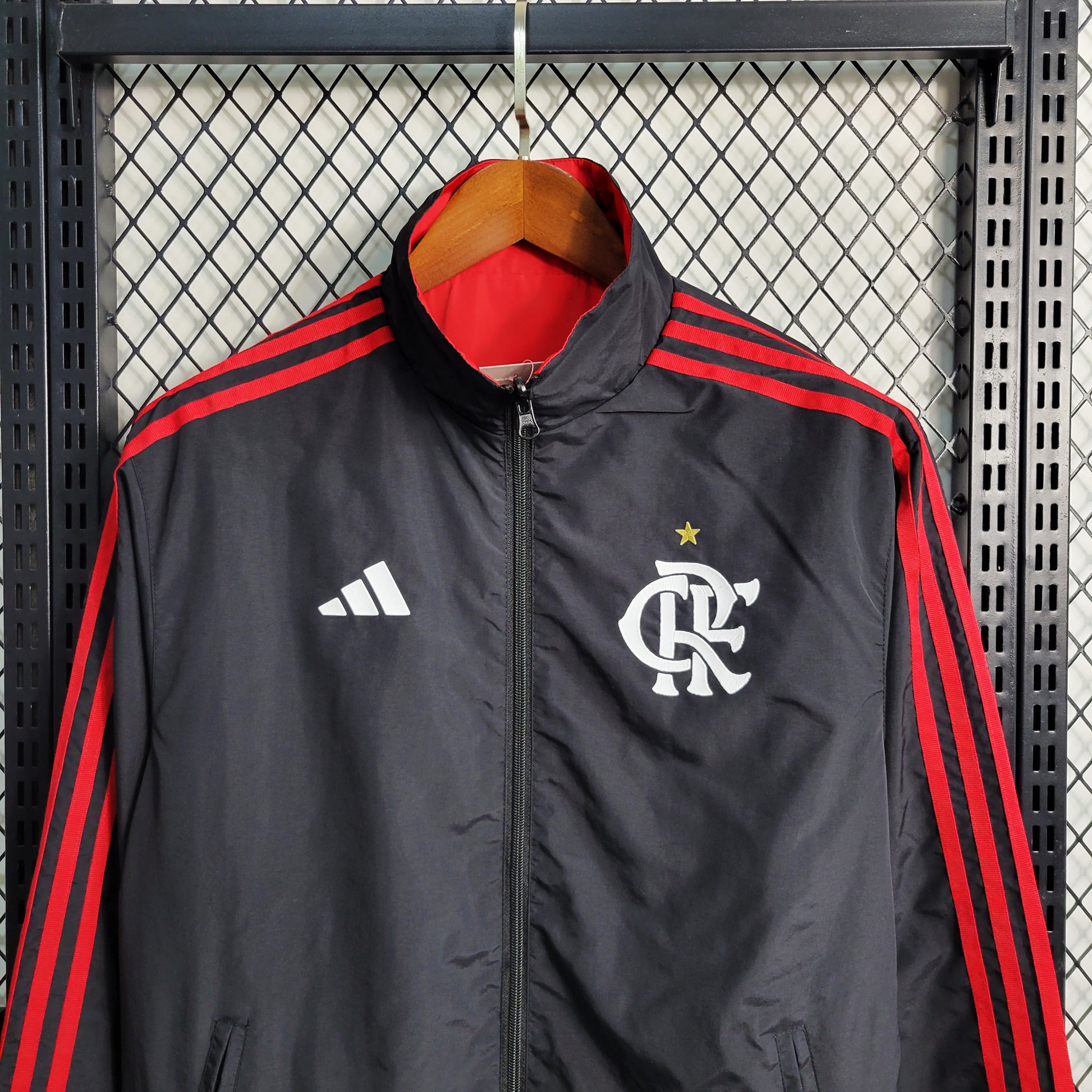 23-24 Windbreaker Double sided Flamengo Black Red Size S-XXL | 风衣 | W1-2 | Betty ali Chinese suppliers