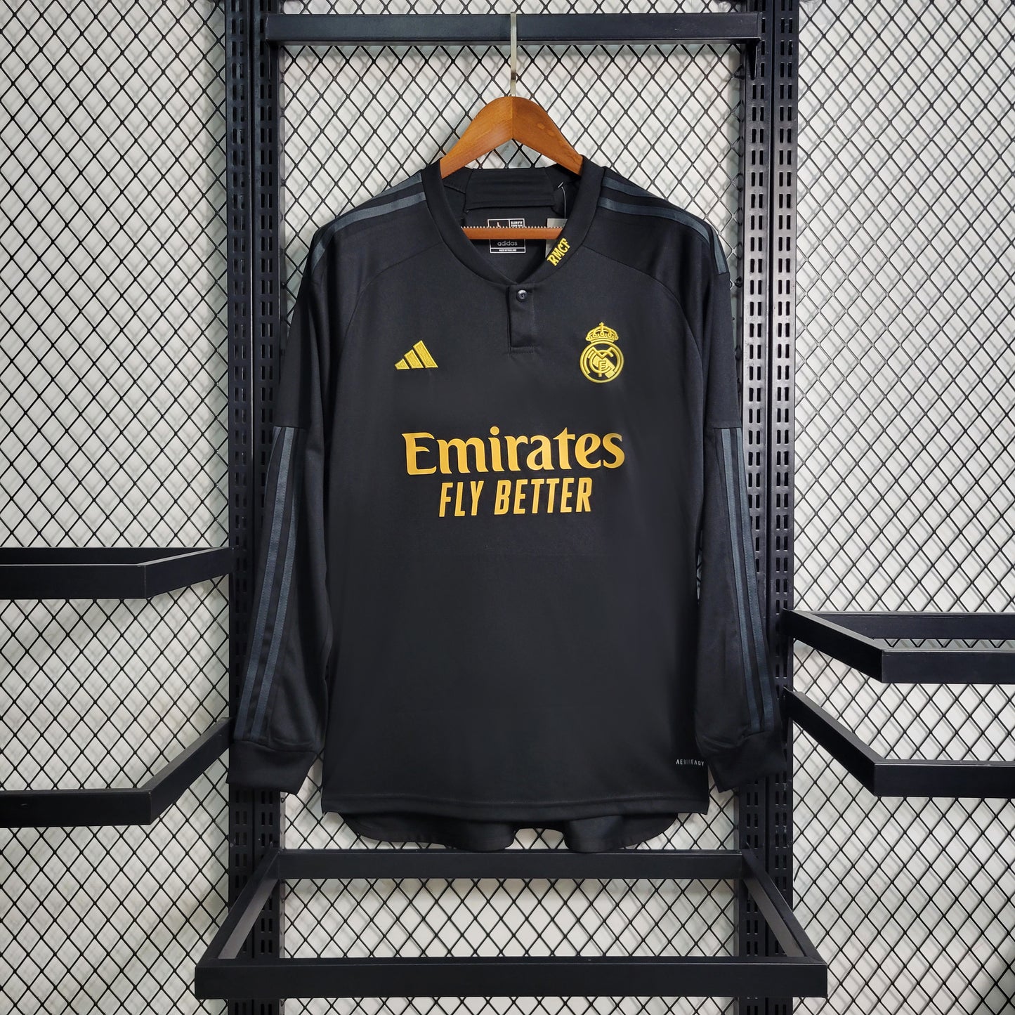 23-24 Long-sleeved Real Madrid Black 2 away size S-3XL | 复古/Retro | M2-3, M2-6 | Betty ali Chinese suppliers