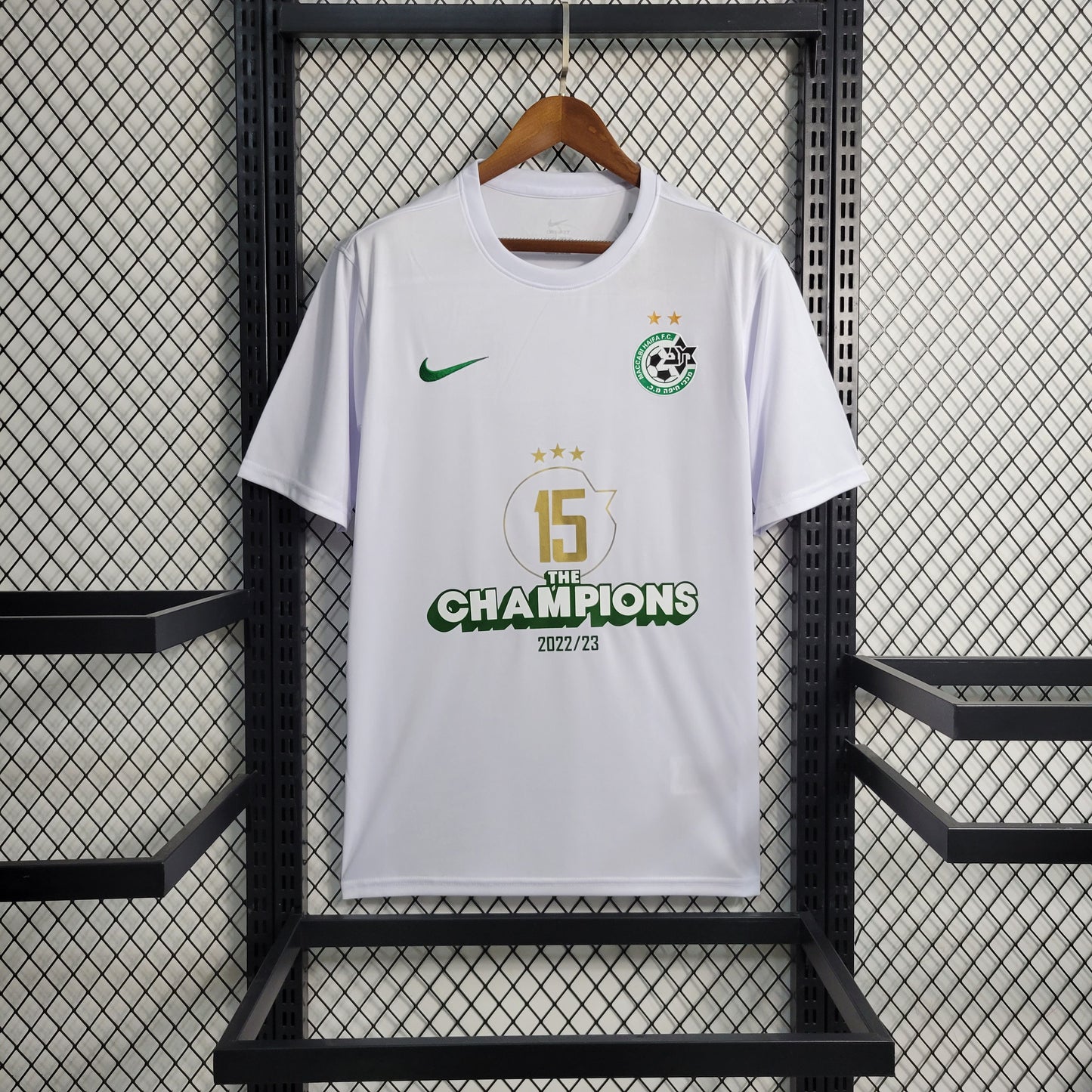 23-24 Maccabi White Champion Size S-4XL（Men's Fan Edition） | 衬衫 | M5-1 | Betty ali Chinese suppliers