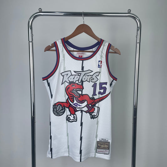 MN hot-pressed retro jersey: SW Raptors 99 season white NBA : #15 #1 | NBA | NBA | Betty ali Chinese suppliers