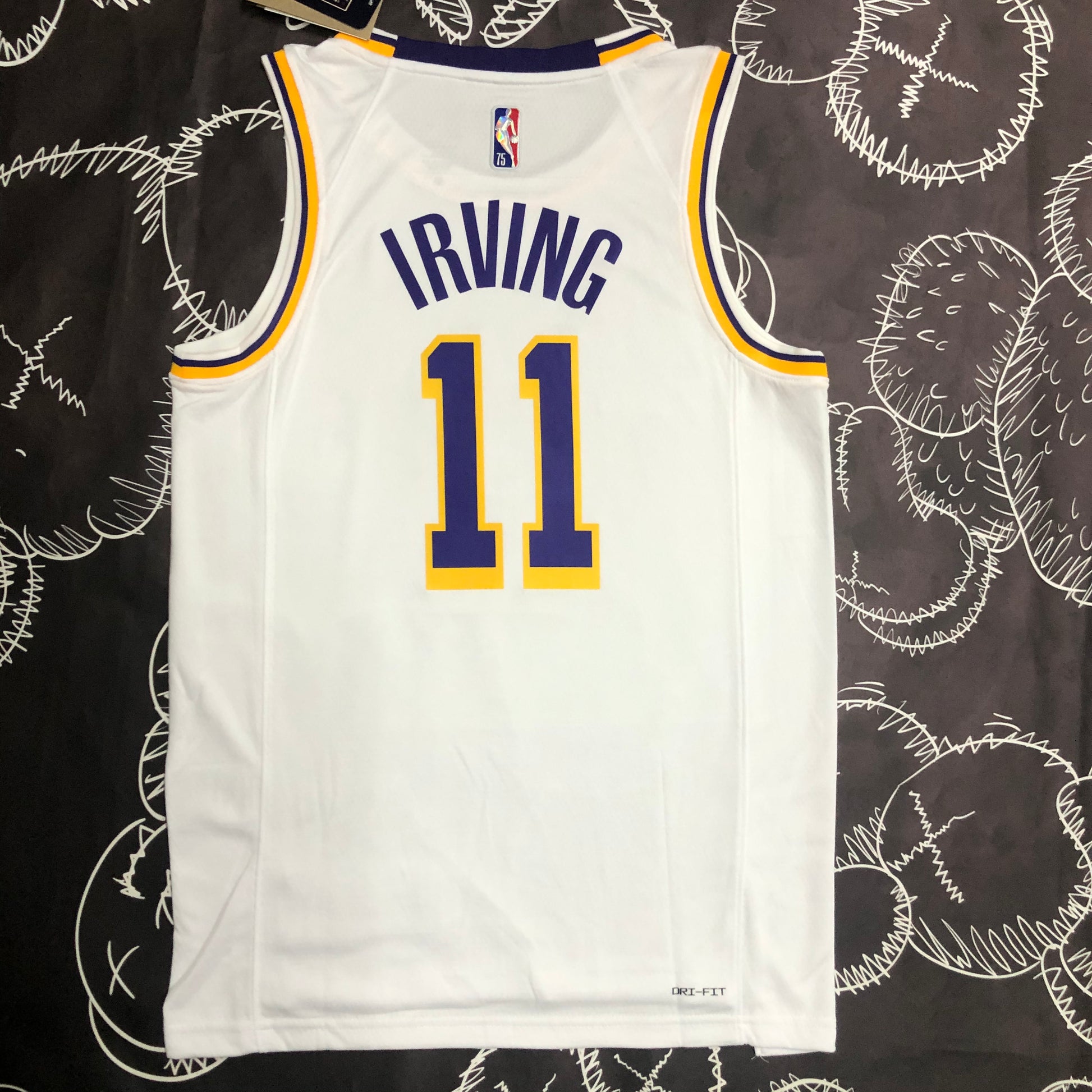 75th Anniversary Lakers White yellow  NBA : #11#2 | NBA | NBA | Betty ali Chinese suppliers