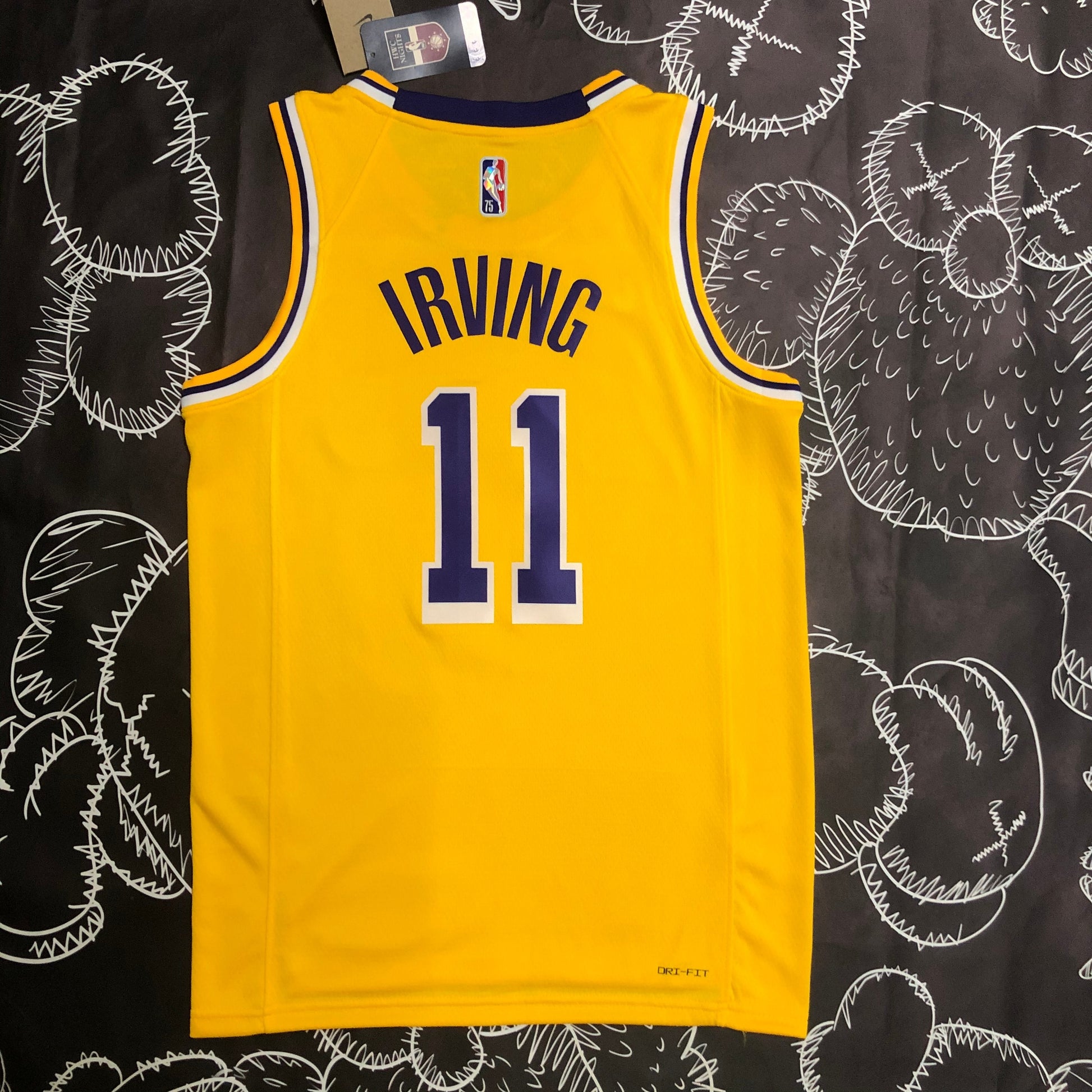 75th Anniversary Lakers White yellow  NBA : #11#2 | NBA | NBA | Betty ali Chinese suppliers