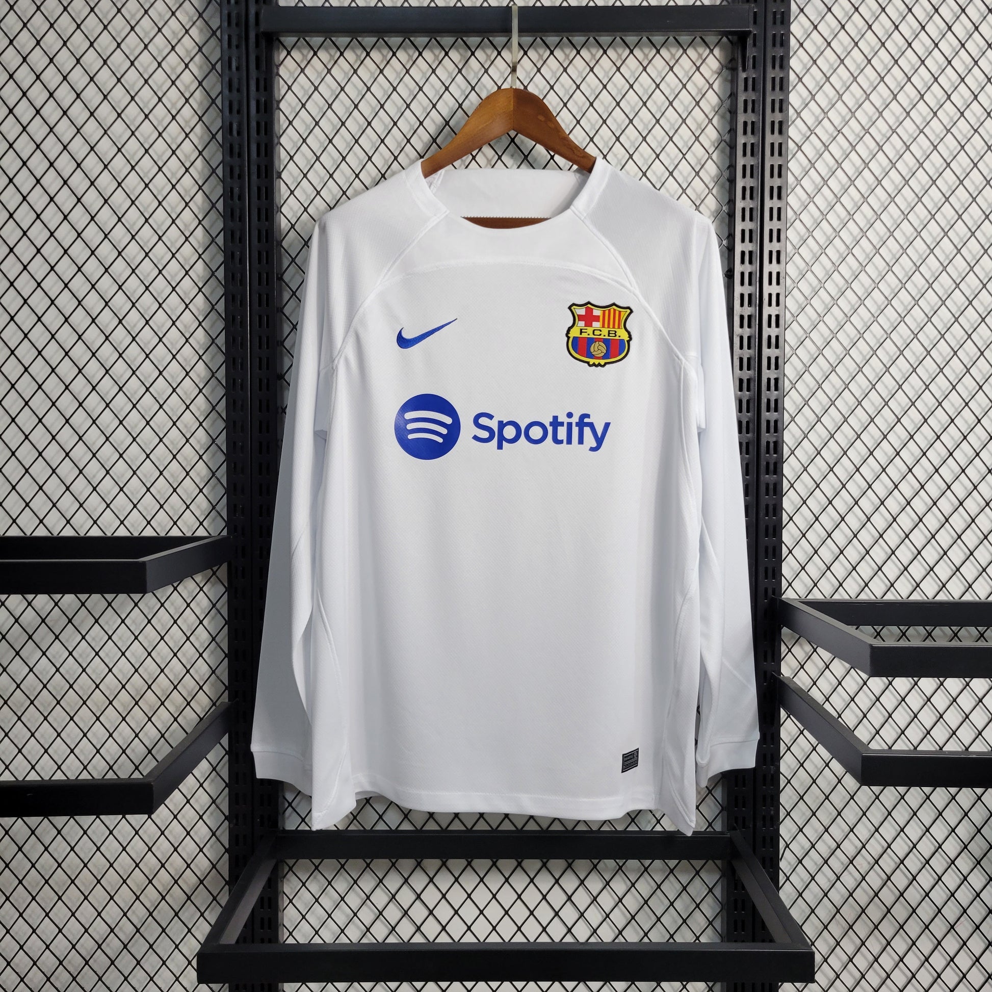 23-24 Barcelona White Away Long Sleeve Size S-XXL | 复古/Retro | B3 | Betty ali Chinese suppliers