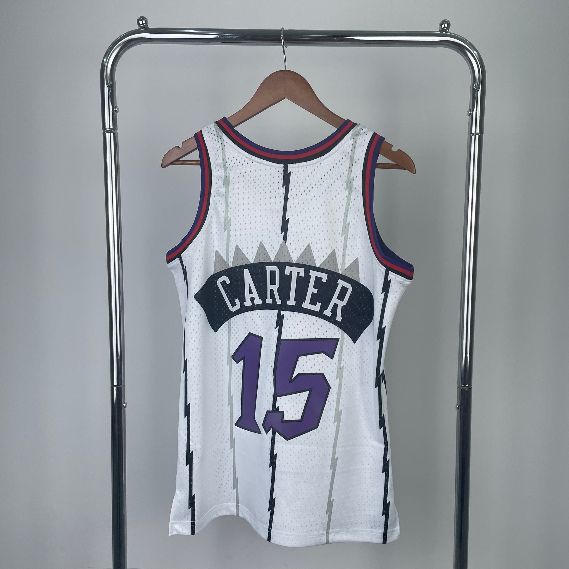 MN hot-pressed retro jersey: SW Raptors 99 season white NBA : #15 #1 | NBA | NBA | Betty ali Chinese suppliers