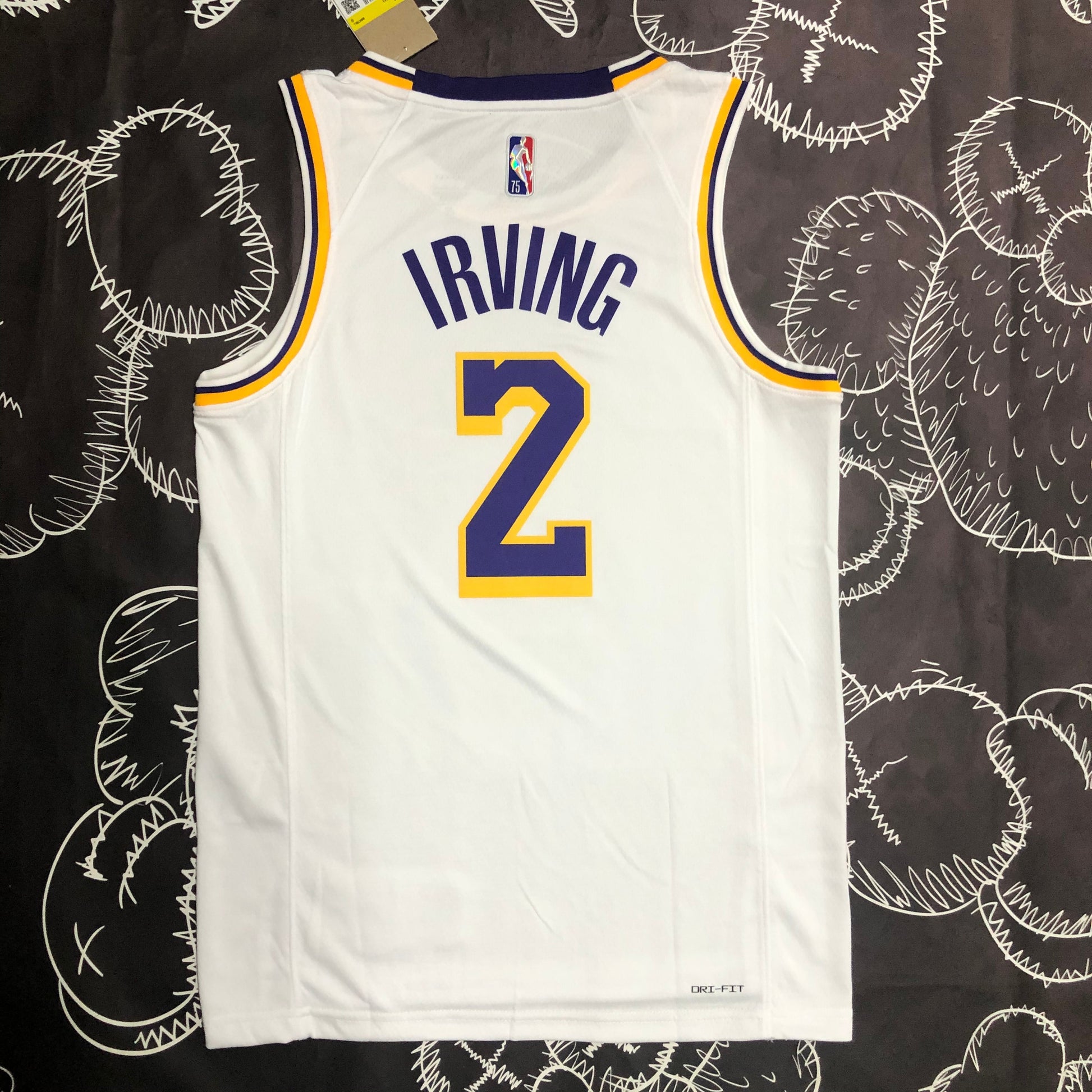 75th Anniversary Lakers White yellow  NBA : #11#2 | NBA | NBA | Betty ali Chinese suppliers