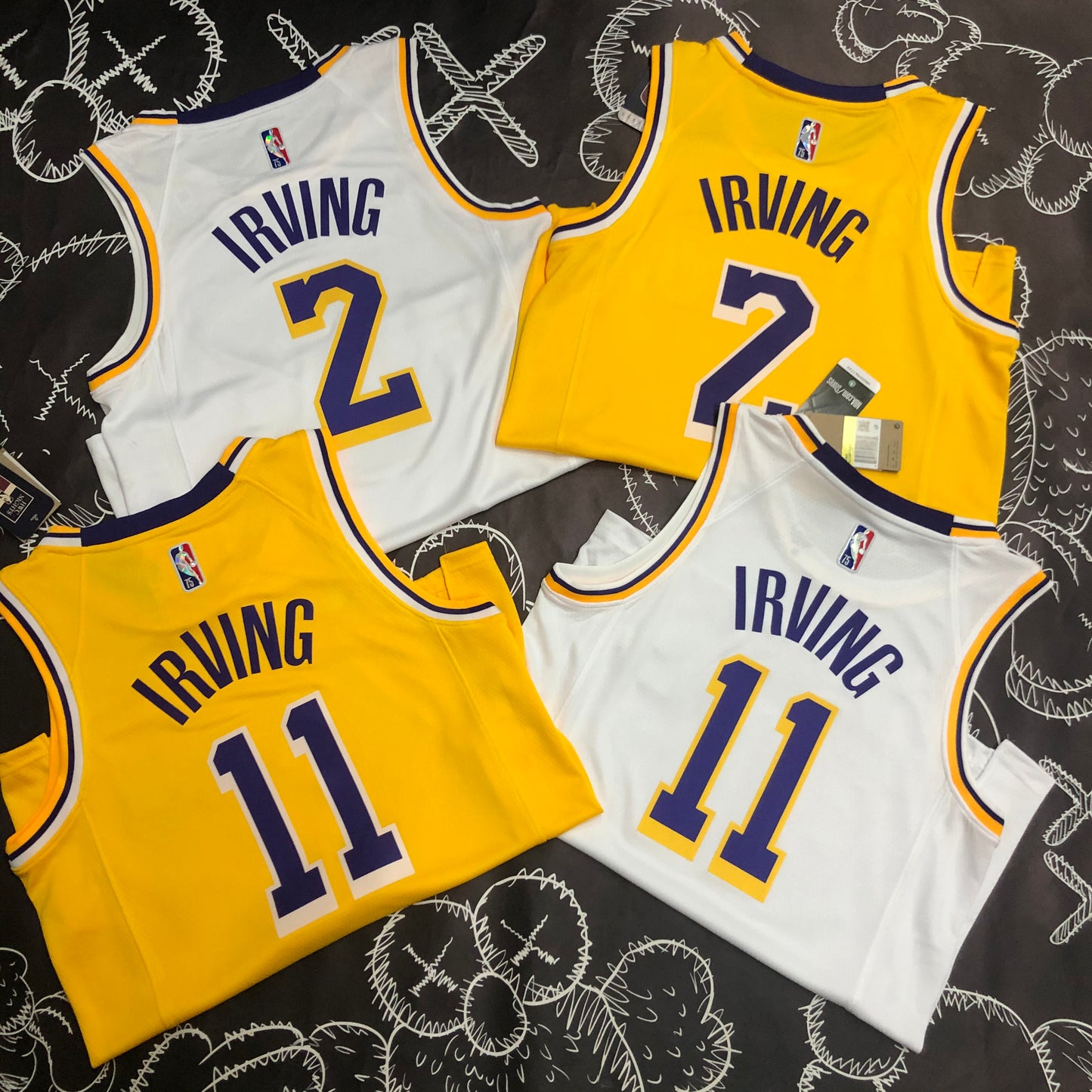 75th Anniversary Lakers White yellow  NBA : #11#2 | NBA | NBA | Betty ali Chinese suppliers