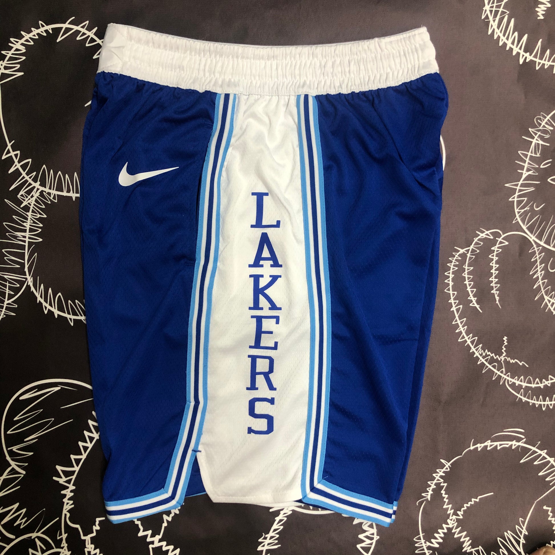 Lakers blue retro shorts（NBA）Size S-XXL | 短裤 | NBA | 中国供应商