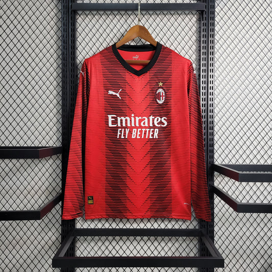 23-24 AC Milan Home Long Sleeve Size S-XXL | 复古/Retro | B3, M2-2 | Betty ali Chinese suppliers