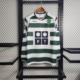 Retro 01-03 Sporting Lisbon Home Long Sleeve Size S-XXL | 复古/Retro | M2-8, R1 | Betty ali Chinese suppliers