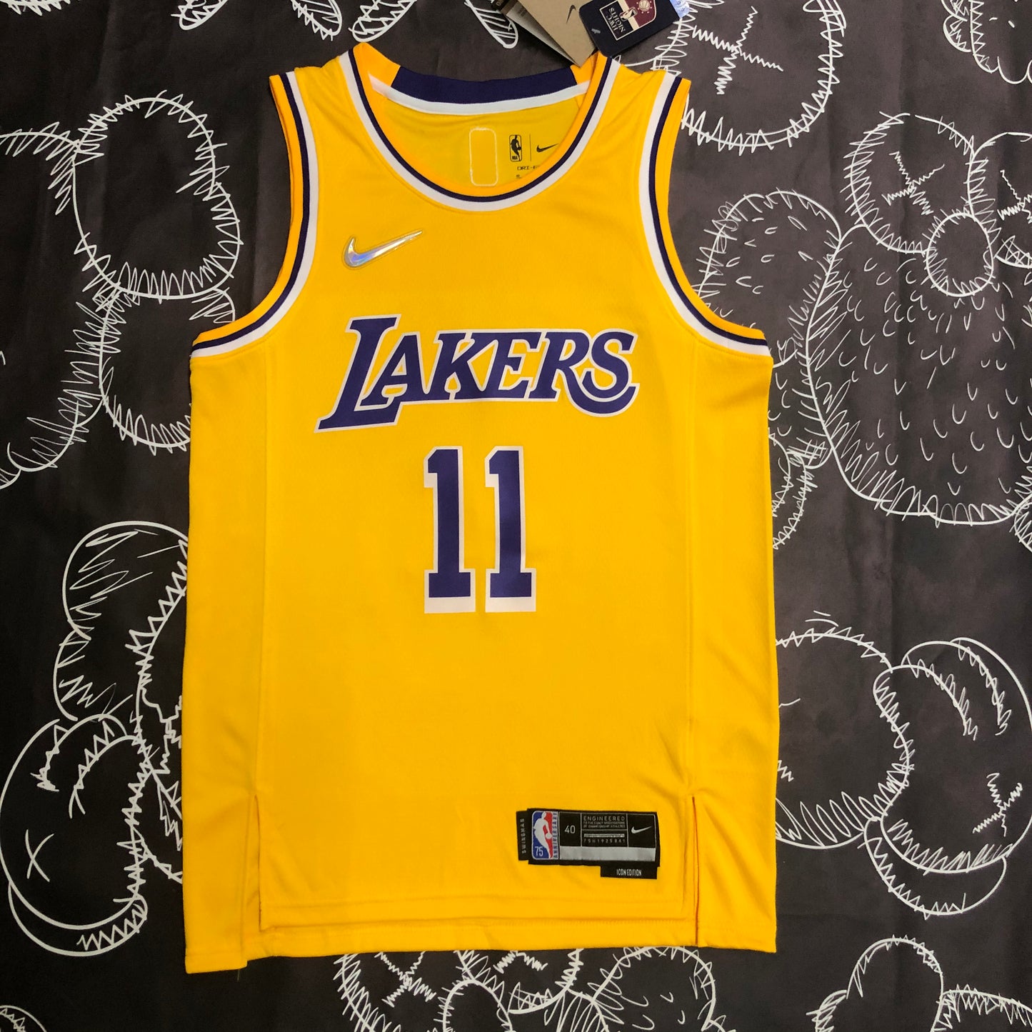 75th Anniversary Lakers White yellow  NBA : #11#2 | NBA | NBA | Betty ali Chinese suppliers