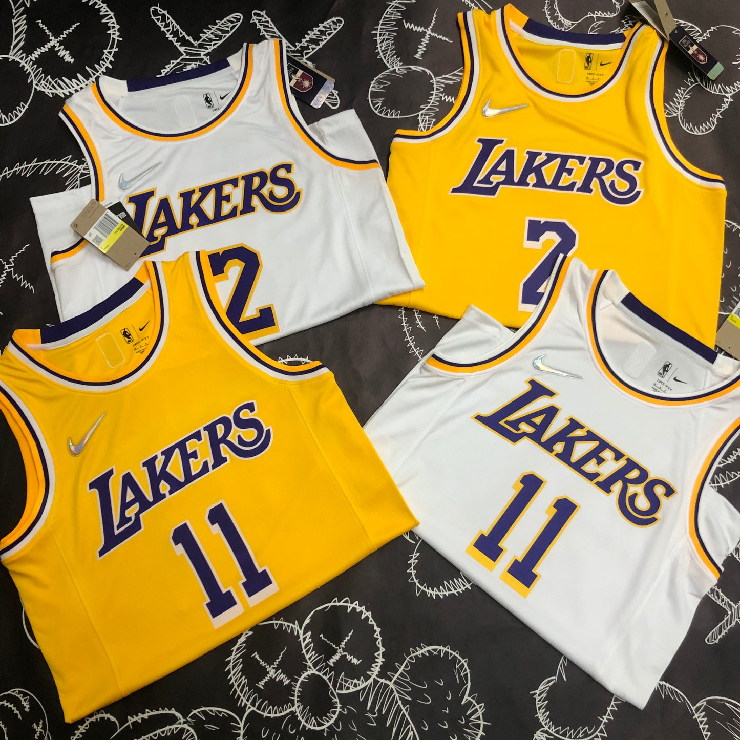 75th Anniversary Lakers White yellow  NBA : #11#2 | NBA | NBA | Betty ali Chinese suppliers