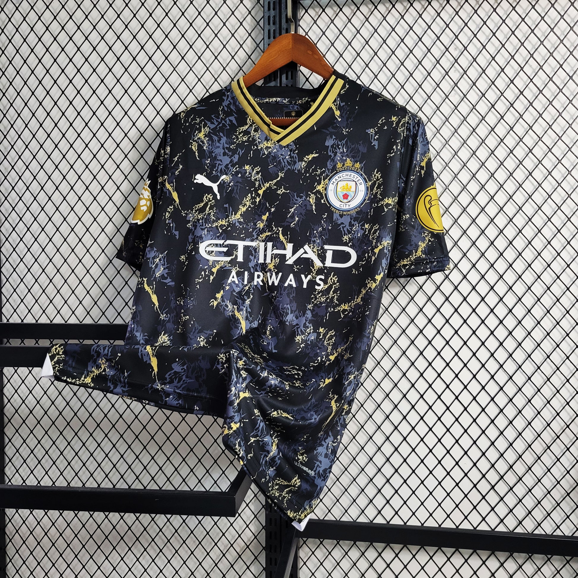 23-24 Manchester City Black Gold Special Edition Size S-XXL(fan version) | 衬衫 | M2-1 | Betty ali Chinese suppliers