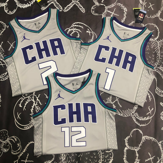 19 season Hornets gray NBA : #12#2#1 | NBA | NBA | Betty ali Chinese suppliers