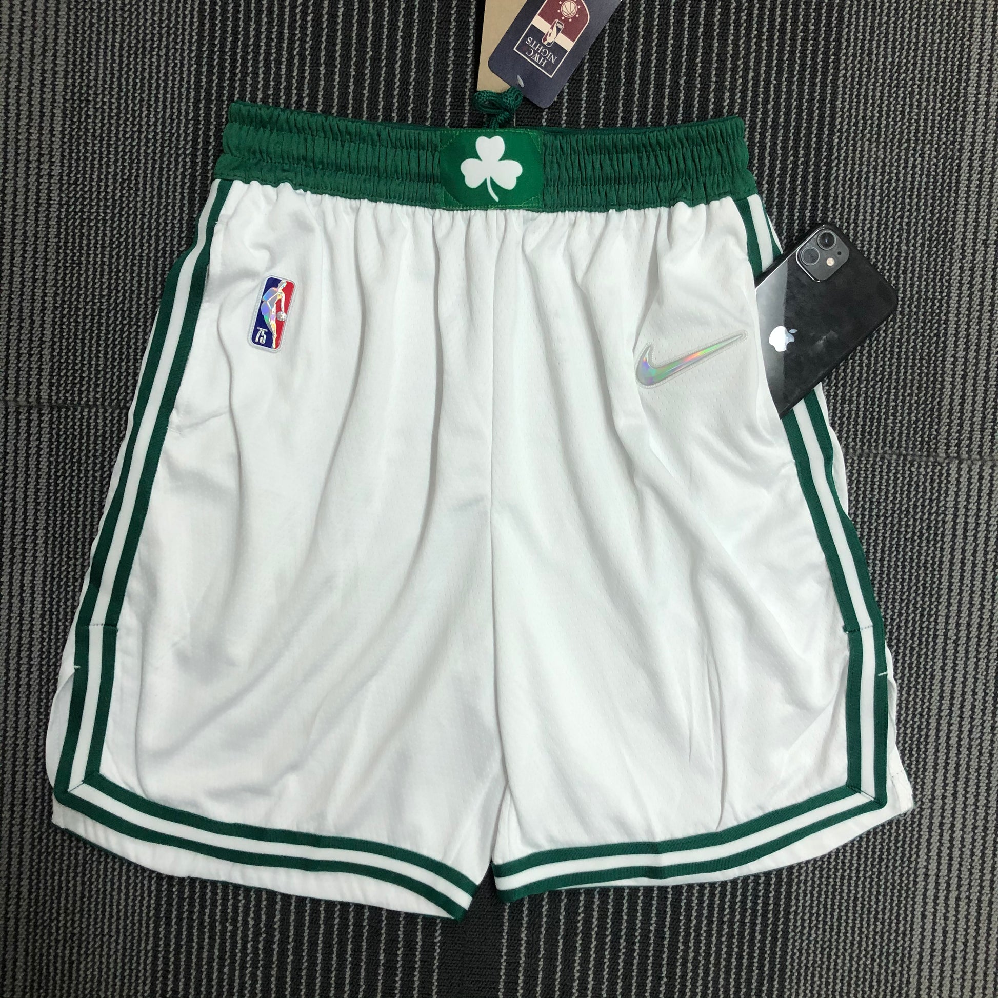 75th Anniversary Celtic White Shorts Size S-XXL | 短裤 | NBA | 中国供应商