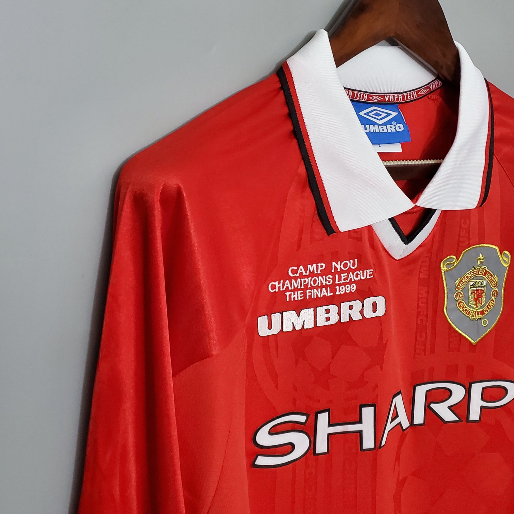 Retro long-sleeved 99/00 M-U Champions League version home S-XXL（Retro） | 复古/Retro | R1 | Betty ali Chinese suppliers