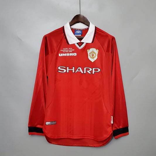 Retro long-sleeved 99/00 M-U Champions League version home S-XXL（Retro） | 复古/Retro | R1 | Betty ali Chinese suppliers