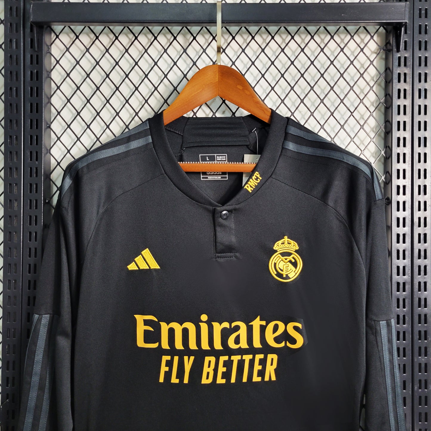 23-24 Long-sleeved Real Madrid Black 2 away size S-3XL | 复古/Retro | M2-3, M2-6 | Betty ali Chinese suppliers