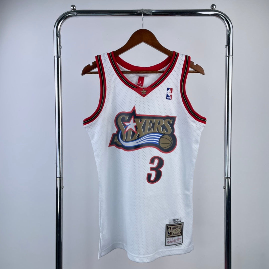 MN hot-pressed retro jersey: SW 76ers 98 season white NBA : #3 | NBA | NBA | Betty ali Chinese suppliers