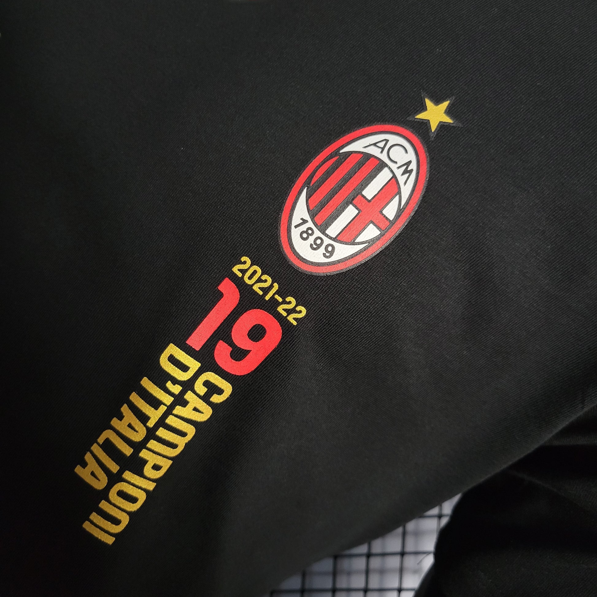 22/23 AC Milan Championship 19th Championship Camiseta comemorativa preta S-XXL（Men's fan version） | 衬衫 | F2-2 | 中国供应商