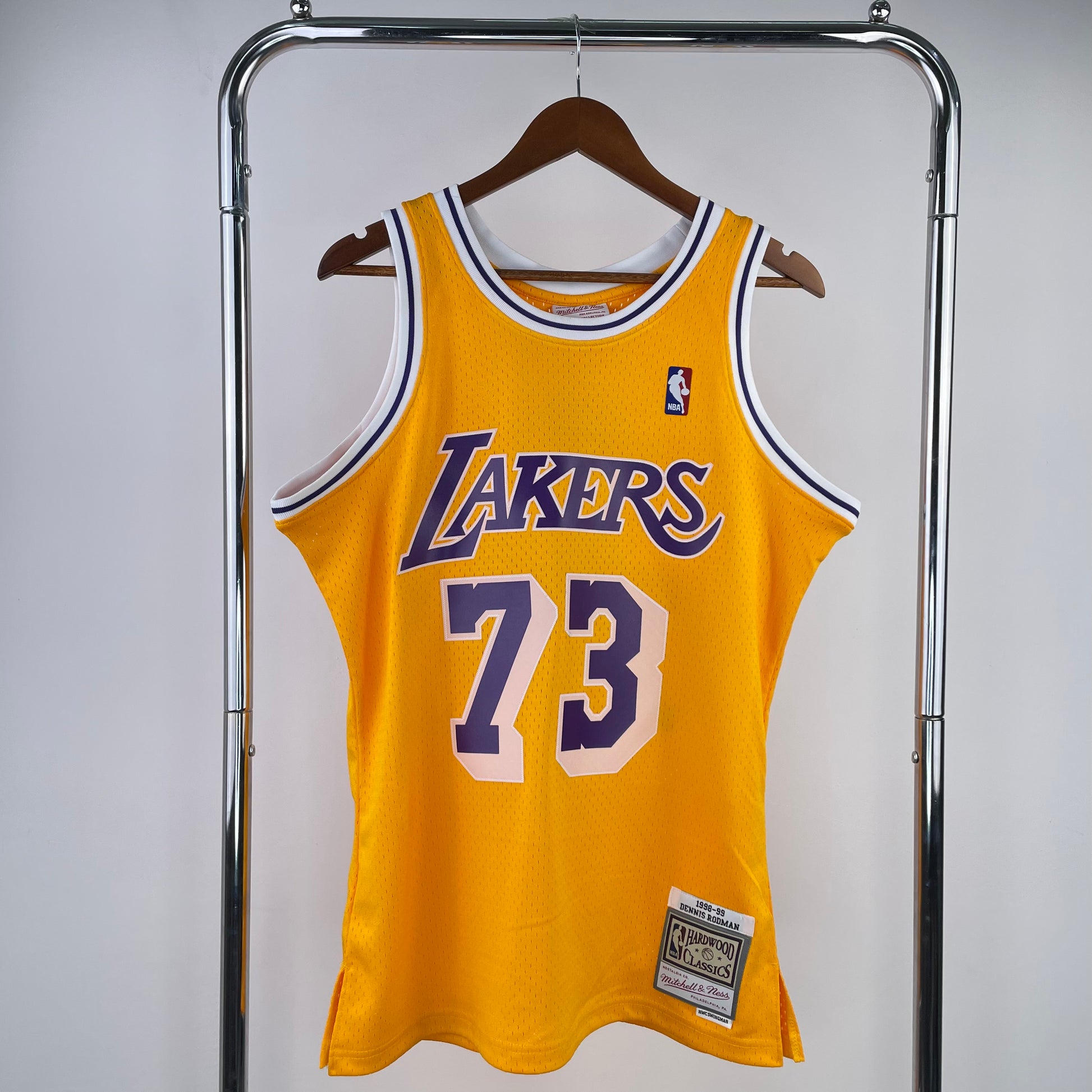 MN hot-pressed retro jersey: SW Lakers 98/99 season round neck yellow NBA : #73 | NBA | NBA | Betty ali Chinese suppliers