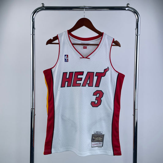 MN heat-pressed retro jersey: SW Heat 05/06 season white NBA : #3 | NBA | NBA | Betty ali Chinese suppliers