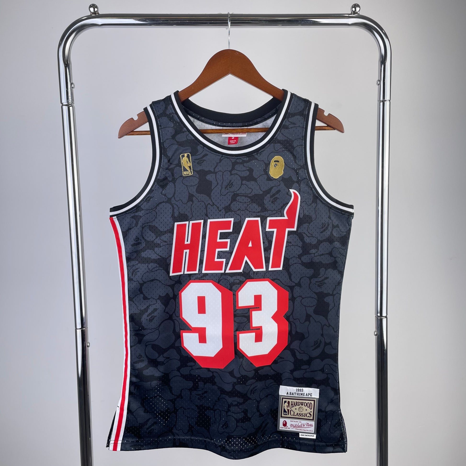 BAPE×M&N Joint Vest: Miami Heat Black NBA #93 | NBA | NBA | Betty ali Chinese suppliers