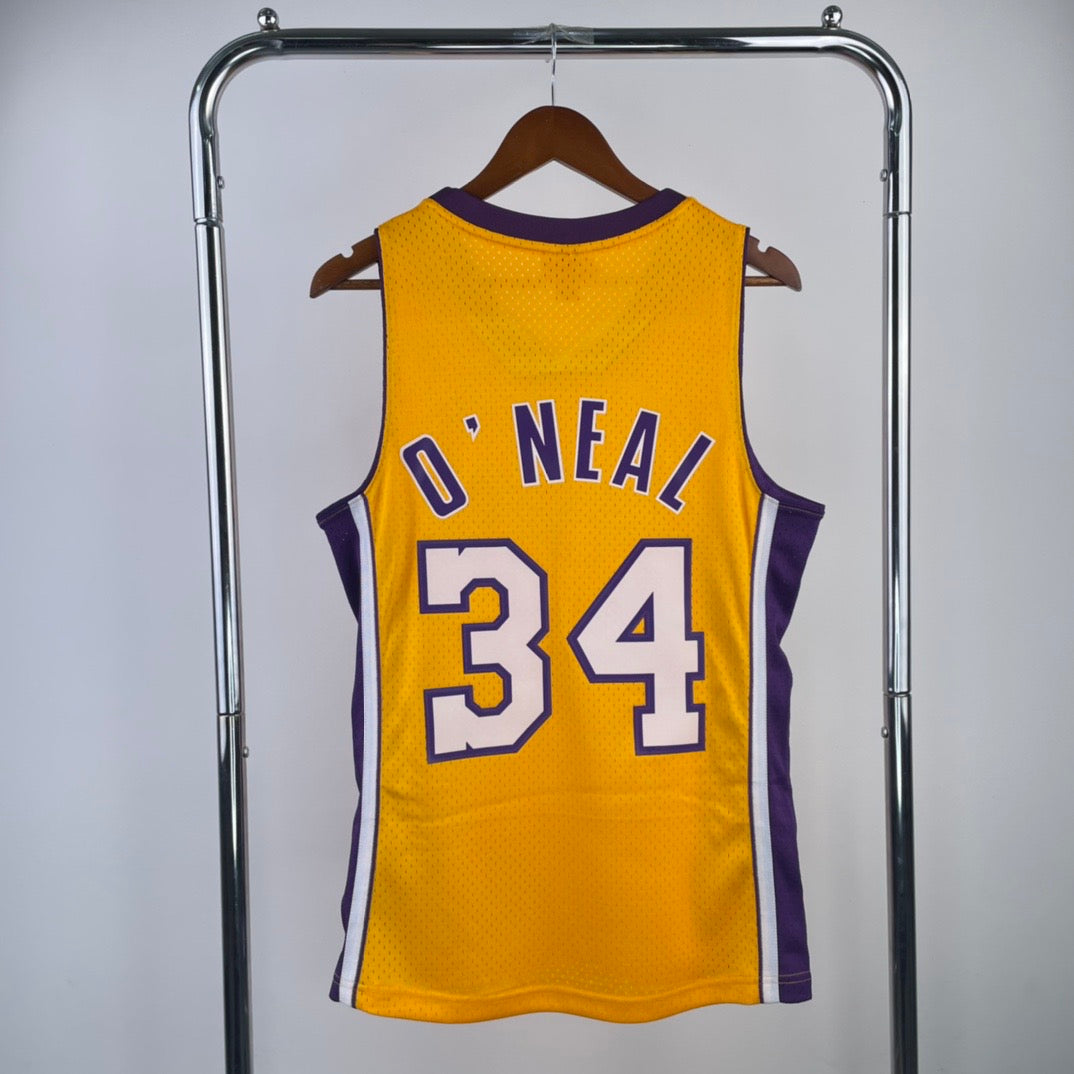 MN hot-pressed retro jersey: SW Lakers 99/00 season V-neck yellow NBA : #34#8 | NBA | NBA | Betty ali Chinese suppliers