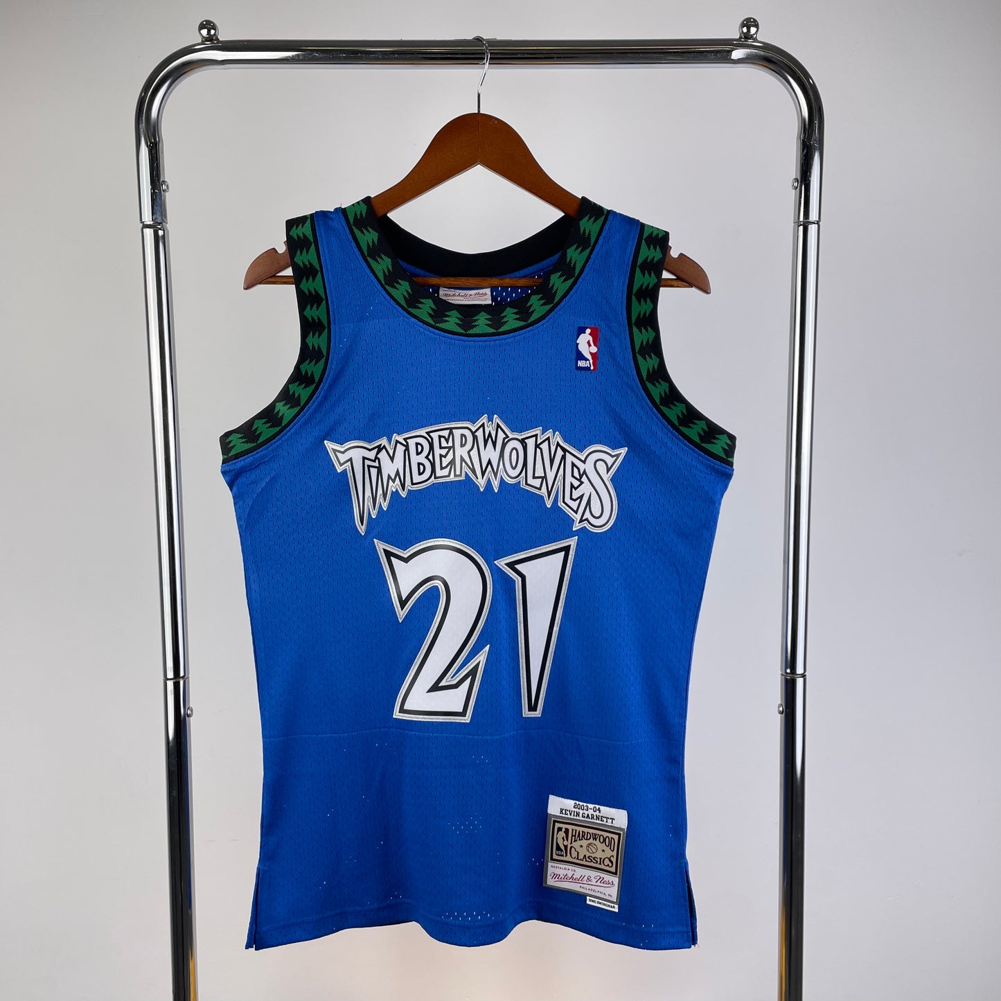 MN hot-pressed retro jersey: SW Timberwolves 03/04 season blue # 21 Garnett NBA | NBA | NBA | Betty ali Chinese suppliers