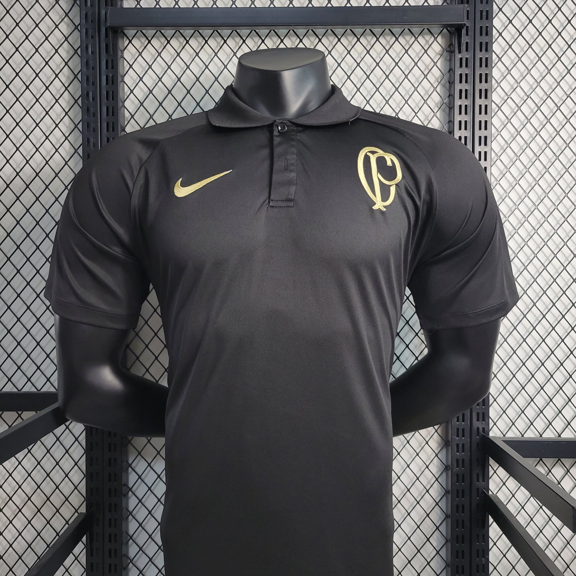 23-24 POLO Corinthians Black Training Suit Size S-XXL（Men's Fan Edition） | 衬衫 | M1-1 | Betty ali Chinese suppliers