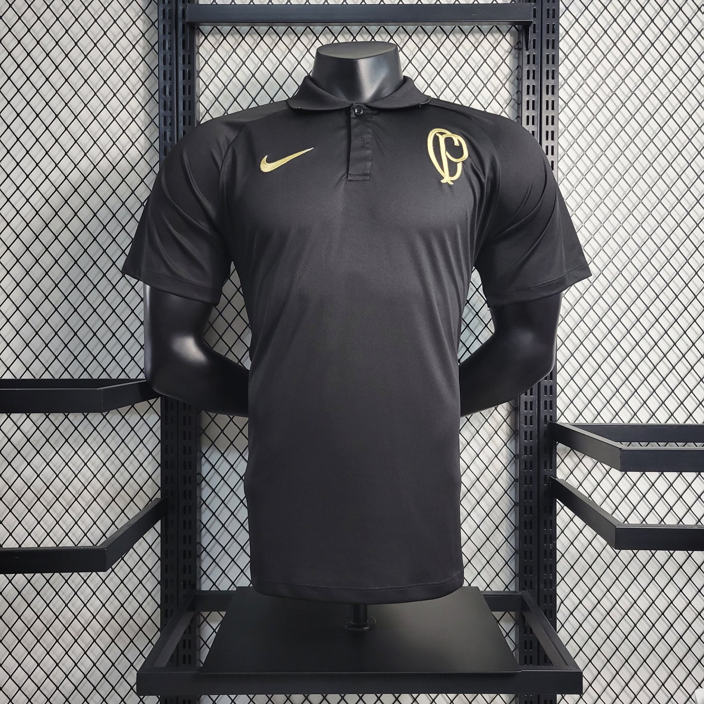 23-24 POLO Corinthians Black Training Suit Size S-XXL（Men's Fan Edition） | 衬衫 | M1-1 | Betty ali Chinese suppliers