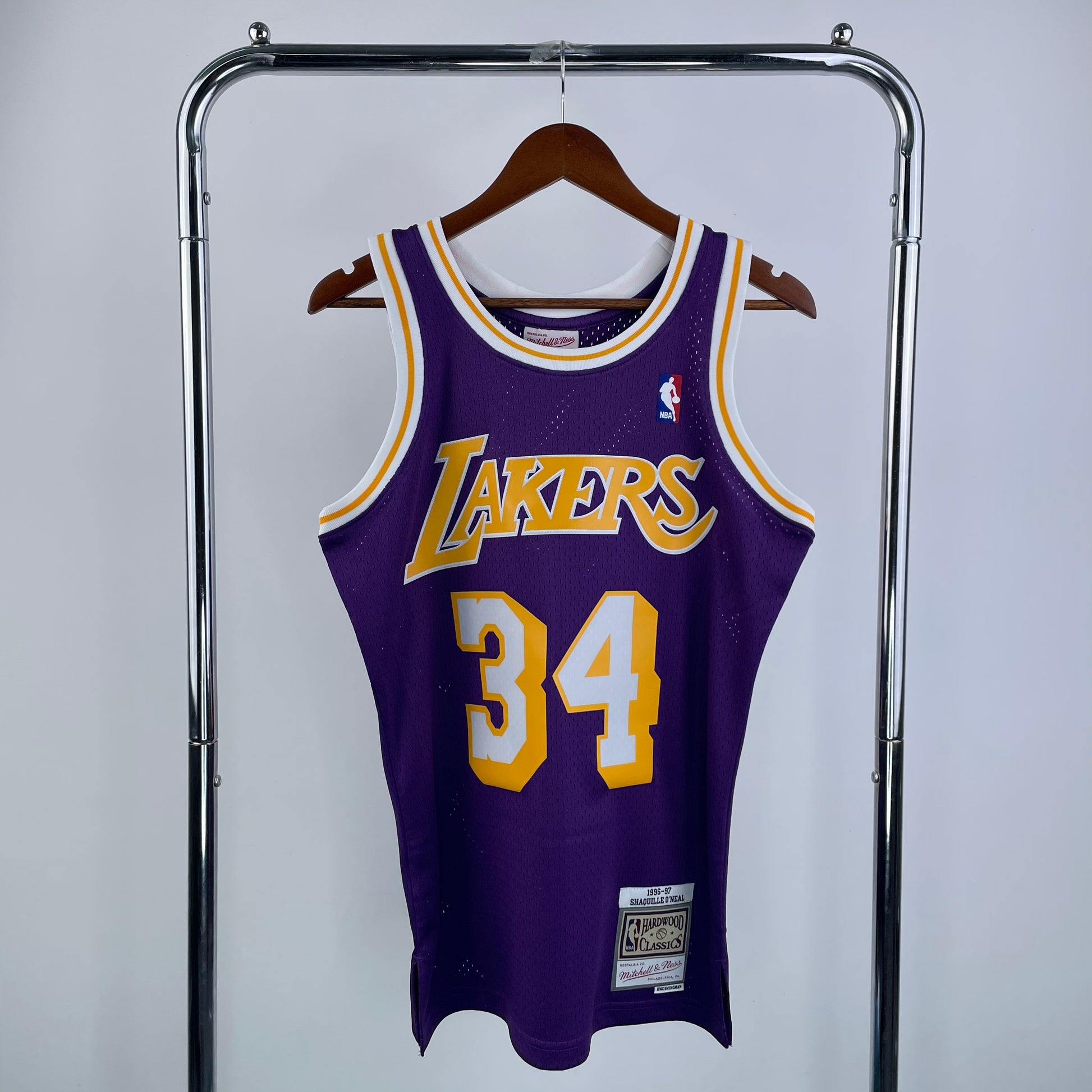 MN hot-pressed retro jersey: SW Lakers 96/97 season round neck purple NBA : #34 | NBA | NBA | Betty ali Chinese suppliers