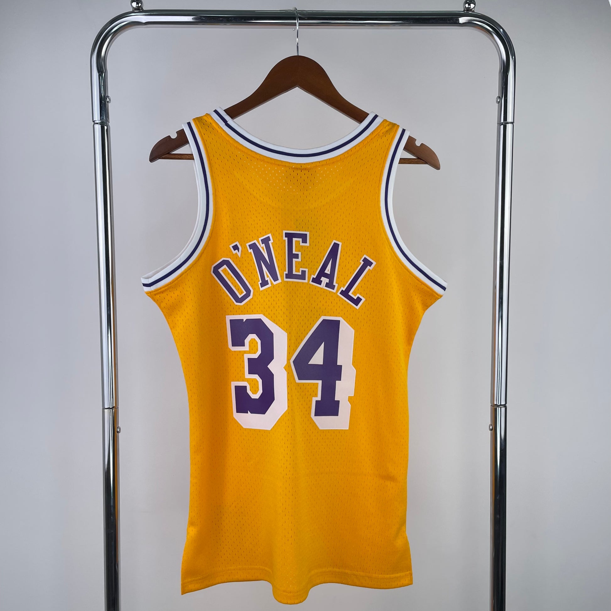 MN hot-pressed retro jersey: SW Lakers 96/97 season round neck yellow NBA : #34 | NBA | NBA | Betty ali Chinese suppliers