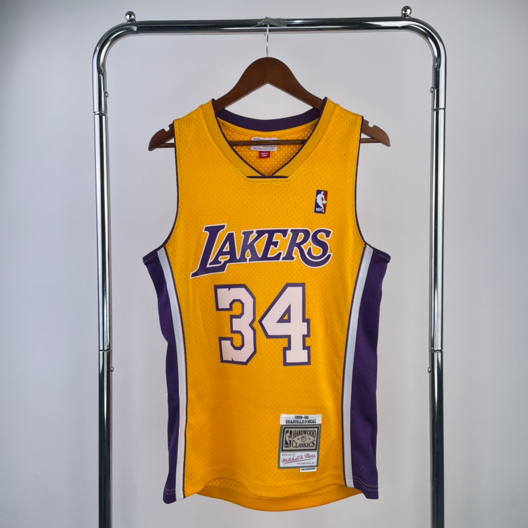 MN hot-pressed retro jersey: SW Lakers 99/00 season V-neck yellow NBA : #34#8 | NBA | NBA | Betty ali Chinese suppliers