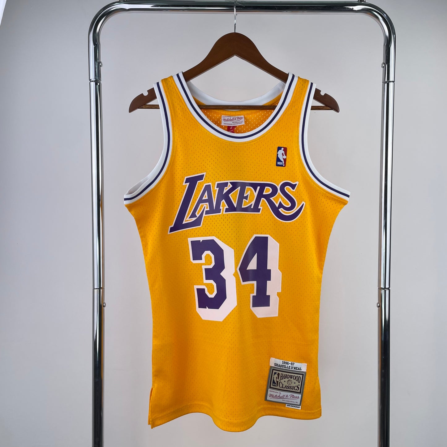 MN hot-pressed retro jersey: SW Lakers 96/97 season round neck yellow NBA : #34 | NBA | NBA | Betty ali Chinese suppliers